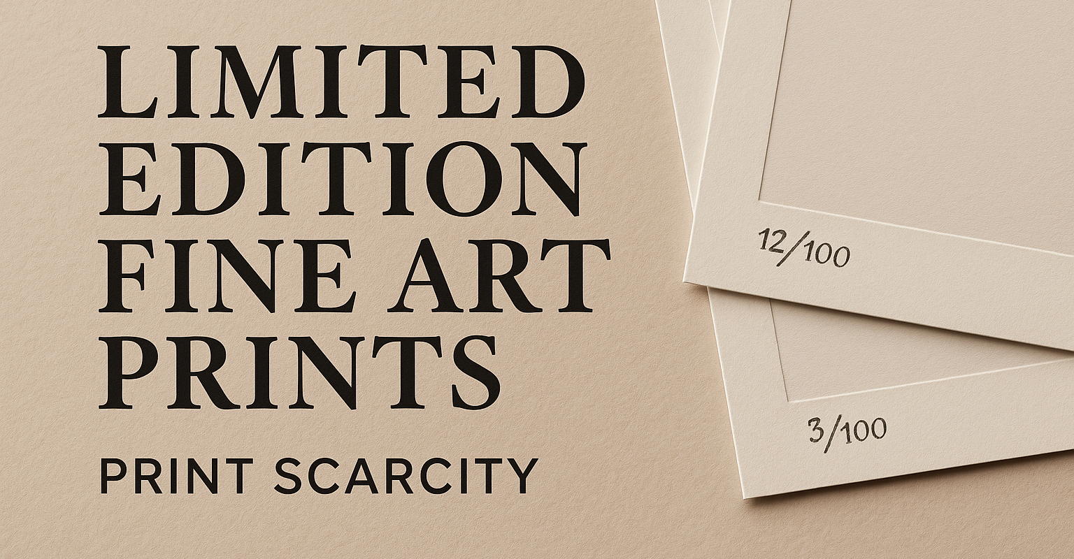 Limited edition fine art prints, print scarcity when numbered, stamped, include COA